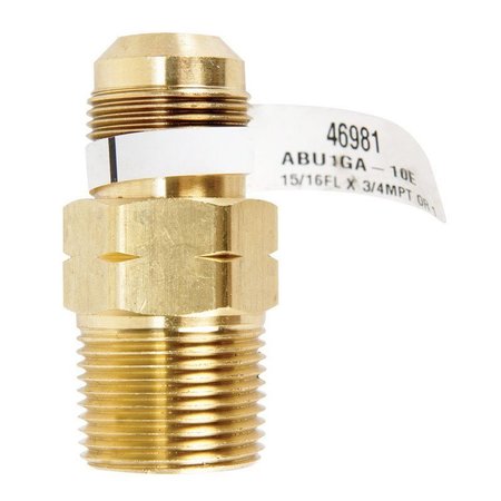 JMF Company 15/16 in. Flare X 3/4 in. D Male Brass Gas Adapter 46981